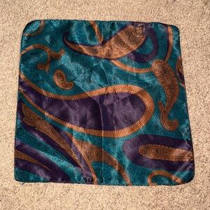 Teal and Purple Paisley Pocket Square